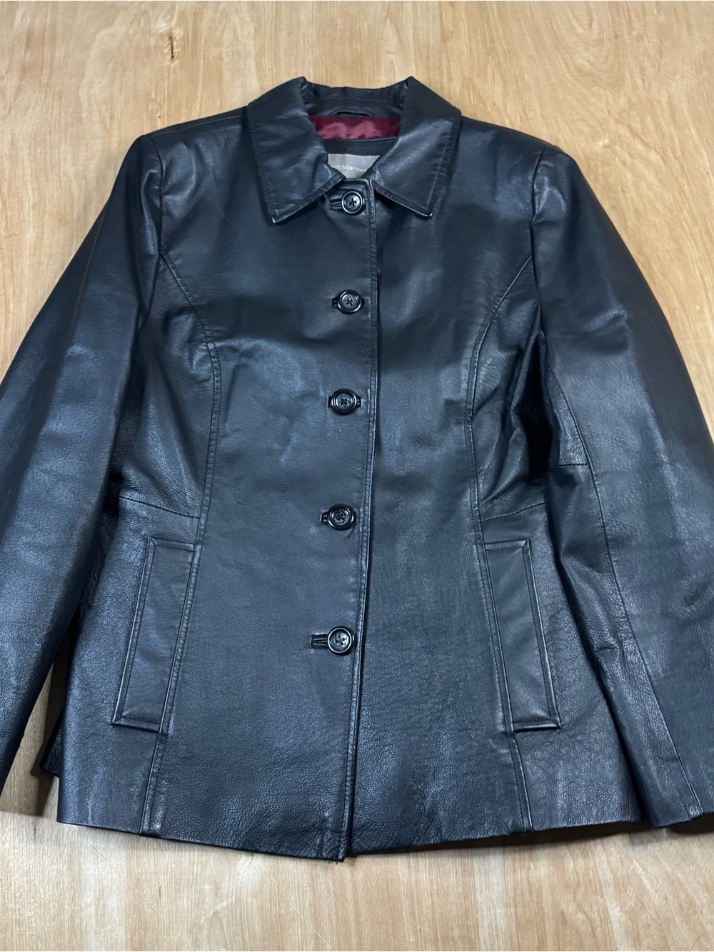 Croft & Barrow Men’s Black Leather Blazed Jacket Size Medium.